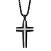Original titanium steel carving diamond pattern pendant new cross necklace men's personality trend pendant